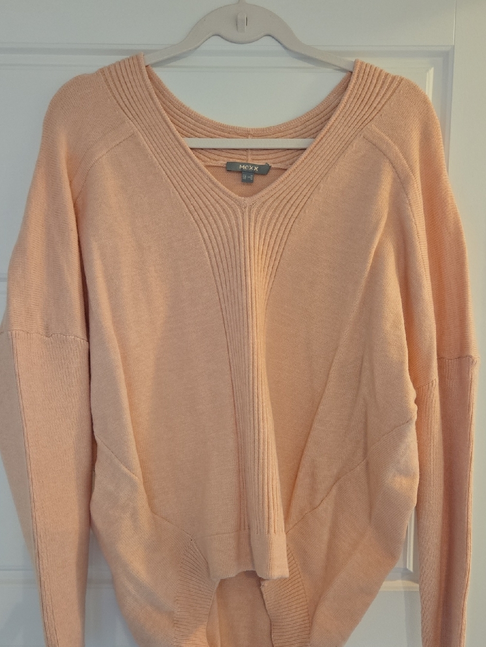 Mexx Women's Light Peach V-Neck Pullover Sweater